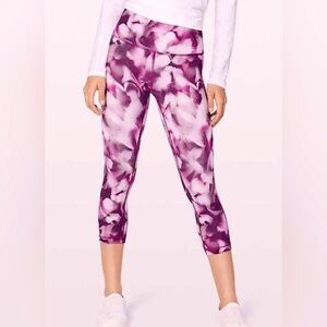 Lululemon Wunder Under Hi-Rise 21" Purple Crop Athletic Workout Legging Size 6
